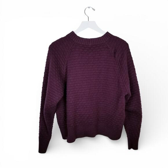 LULULEMON Texture Play Sweater Cassis Relaxed Fit Cashmere Blend Crewneck Size M - Picture 6 of 8